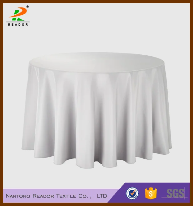 Wholesale plain dyed 100% polyester | spun polyester 90'' | 108'' | 120'' | 132'' round wedding tablecloth