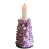 luxury rough crystal candle holder amethyst candle holder crystal for home decoration