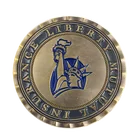 Kunshan manufacture wholesales custom brass metal commemorative back letters antique challenge Statue of Liberty coin