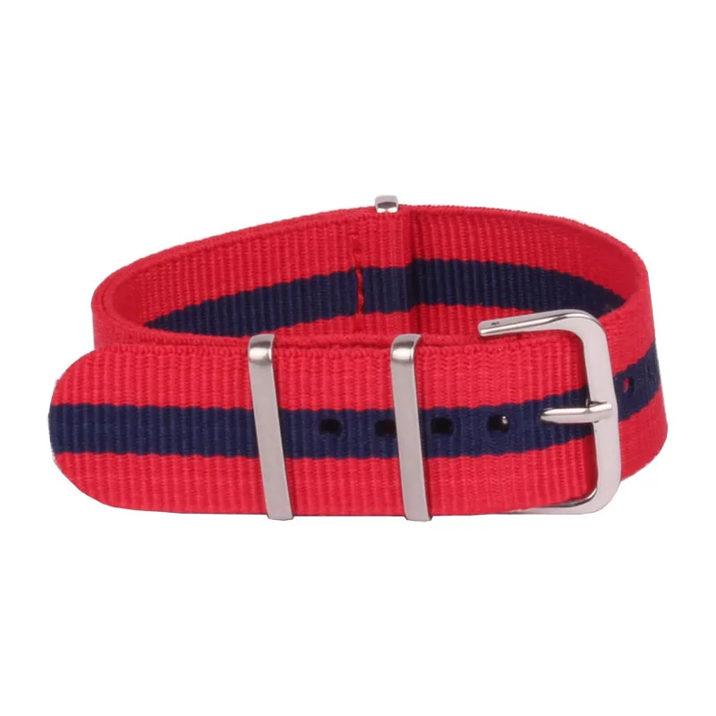 18mm 20mm 22mm Nato Nylon Navy Red Yellow Color Watch Band Strap Nato Colorful Fashion Nato Watch Band 3 Size Available