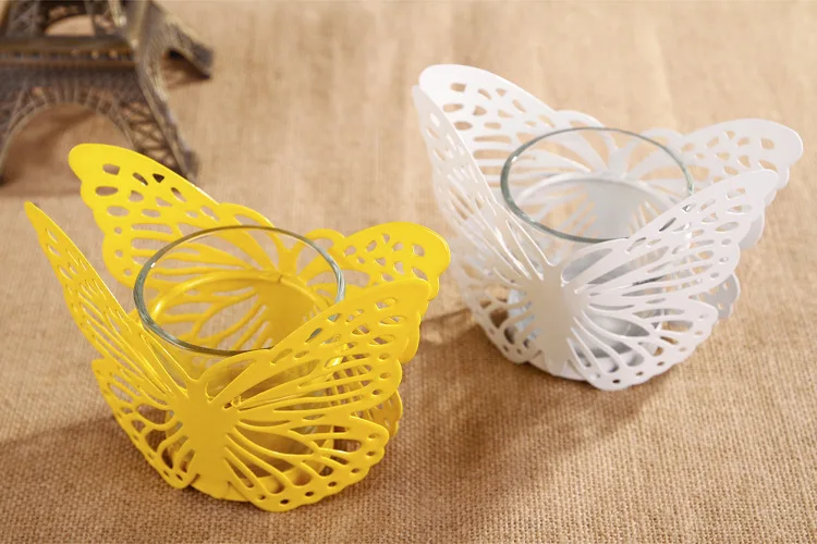 European modern minimalist pastoral candle holder zakka Iron Butterfly Candle lantern wedding props