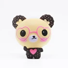New Products PU Memory Foam Slow Rising Toys Cute Glasses Love Bear Animal Squishy For Kids