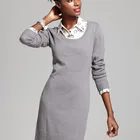 Ladies Fashionable Grey Cashmere Knitted Dress for Sale