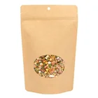 Stock Eco 1kg Stand Up Pouch Friendly Black Kraft Paper Doypack Zipper Bag With Window