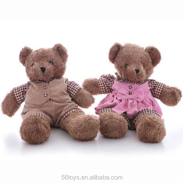 teddy bear with dress soft stuffed plush toy christmas gift for