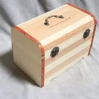 Christmas wooden treasure chest bank children gift coin saving box
