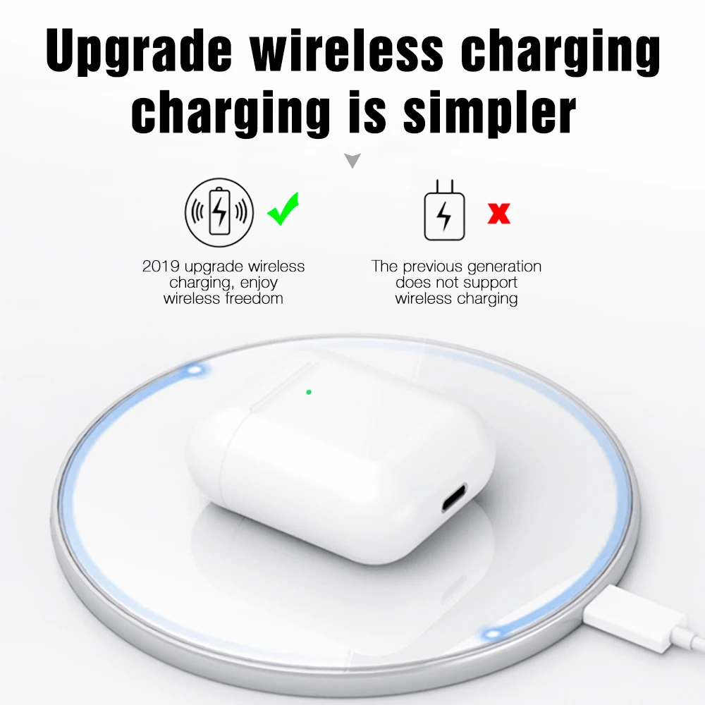 i200 TWS Wireless Earphone With Smart Optical Sensor Qi Wireless Charging Real Battery Display Earbuds for iPhone 1:1 Air 2 - ANKUX.COM