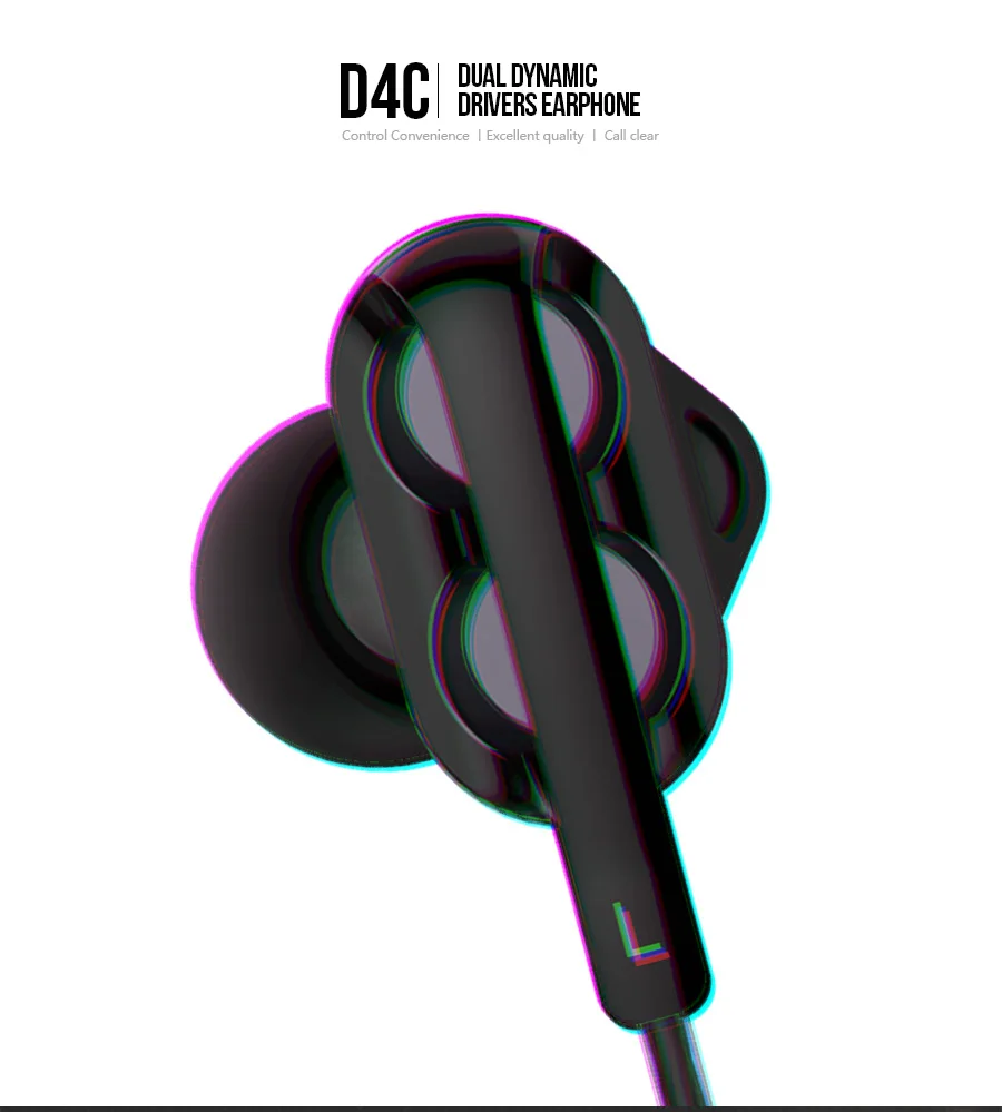 Langsdom D4X Double Driver Earphone Wired Dual Speaker Fashionable Earphones With Mic - ANKUX.COM