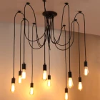 10 Heads Spider Lamps Vintage Edison Style Adjustable DIY Ceiling Spider Pendant Lighting Rustic Chandelier
