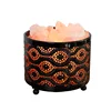 Natural Rock Salt In Iron Basket Table Lamp For Health Care