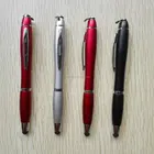 multi function plastic stylus oil ball point pen with LED light @ screen touch