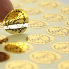 High Quality Custom Name Logo Embossed Gold Foil Label Stickers