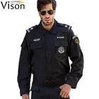 Black police Security Guard Uniform Military Clothing airport rip stop police suit clothes