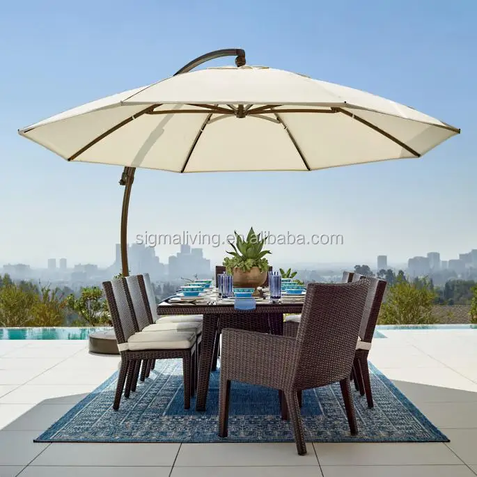 Wholesale quality outdoor furniture garden patio resin wicker dining table set