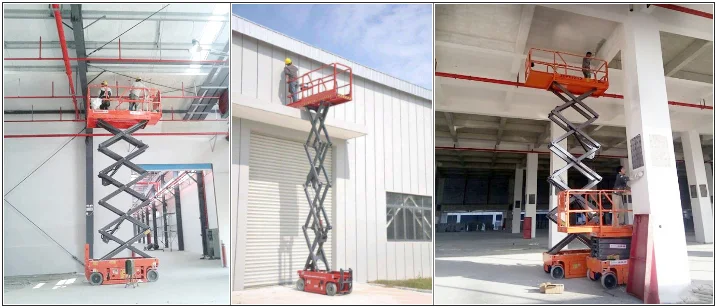 Electric scissor lifts, manual sissor lifts, hydraulic mobile scissor lift table for sale