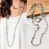 Semi-precious Stone Beads Knotted Long Fashion Necklace Jewelry
