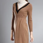 high neck 100 cashmere sweater pullover dress for woman cabel knit