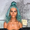 lovely light blue short bob lace front wig with pre plucked hairline