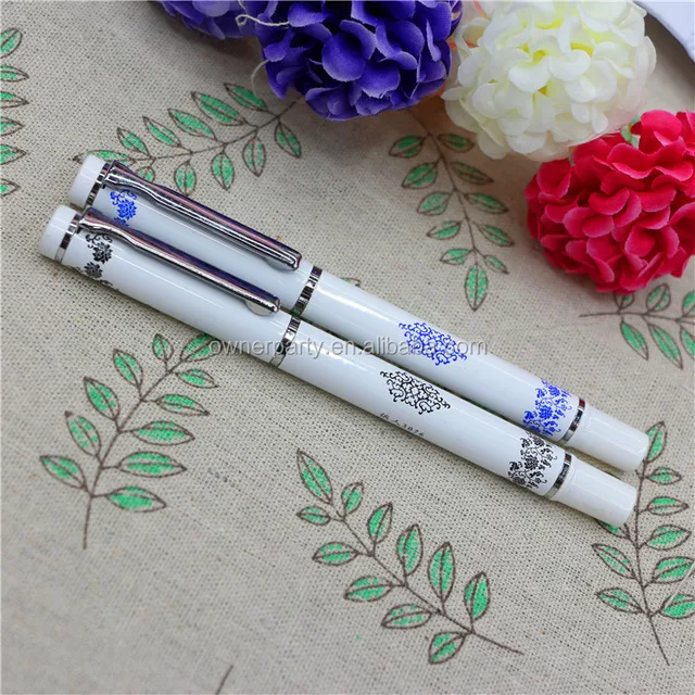 Wholesale Customized Logo Blue and white Porcelain Metal Pen