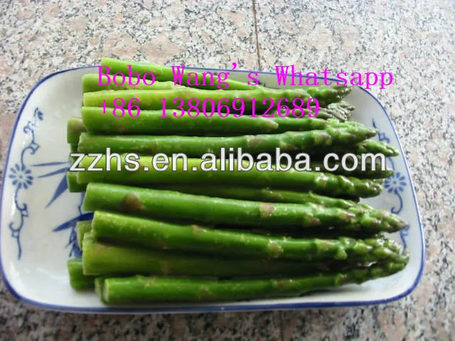 canned green asparagus spear and cut white asparagus