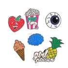 Enamel Brooches Lapel Pins Badge Brain Eye Fruit ice cream Strawberry Popcorn Pineapple