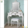 French style white wooden hand-carved beautiful hotel dressing table