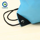 Customized high quality sky blue polyester drawstring bag