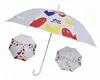 60cm plastic handle steel frame white promotional straight umbrella