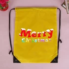 Yellow drawstring swim bag,Printed Eco gym drawstring bag with PU leather