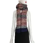 100%Acrylic women winter mixed color fashion knitted scarf