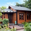 China supplier quality fiber cottage wooden cabin prefabricated chic cedar log home wooden houses for sale