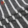 White and grey yarn dyed polyester stripe single jersey knit cotton fabric knitting