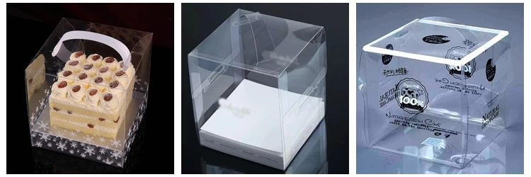 festival 5 inch transparent plastic pet cake gift box for b