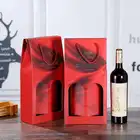 2 bottle paper packaging cardboard bottle carrier wine glass gift bag