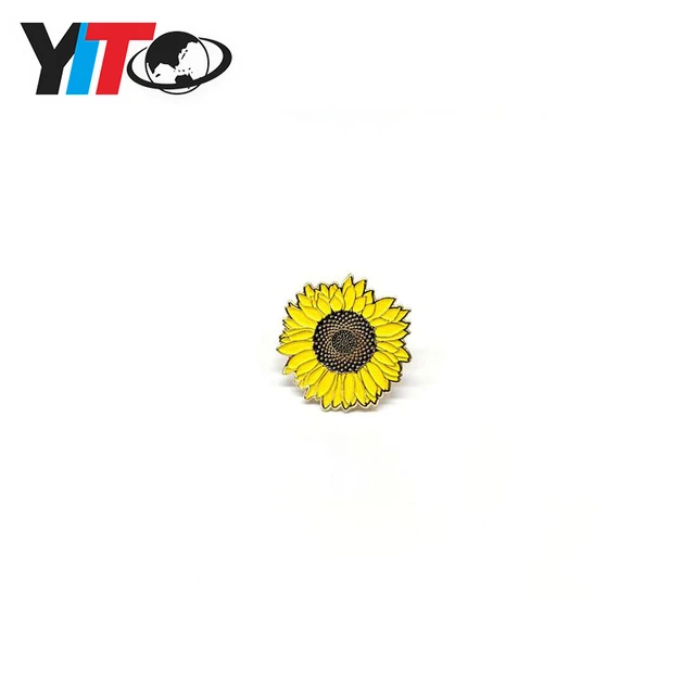 style enamel sunflower souvenir lapel pin badge for birthday