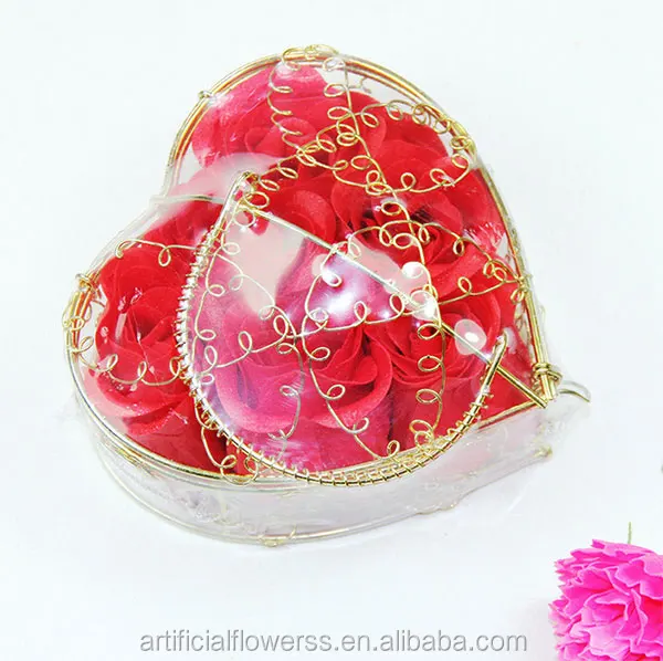 factory valentines gift heart shaped artificial flower soap rose