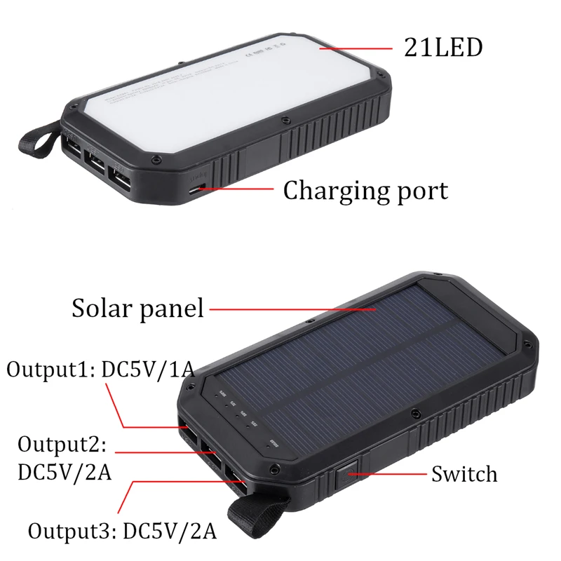 Portable solar charger 25000mah power banks - ANKUX.COM
