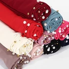 Wholesale muslim scarf malaysia pearl chiffon shawl hijab