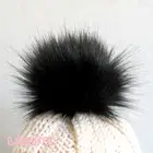 New luxury faux fur ball for hat raccoon pom poms with snap button