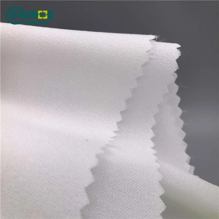 Woven Fusible Interfacing Interlining Fusing Buckram Fabric Double Dot Pa Coating Bi-stretch 100% Polyester for Facing and Lapel