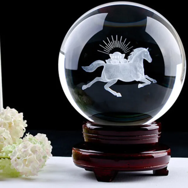 clear 3d laser engraving crystal ball centerpiece