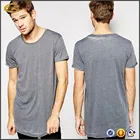 Ecoach wholesale fashion Burnout scoop neck solid color men oversized longline t shirt