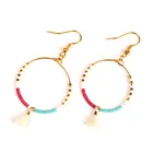 Ready to ship Bohemia Style Jewelry Miyuki Earrings Wholesale Beautiful Crystal Charms Glass Beads Hoop Earrings For Woman
