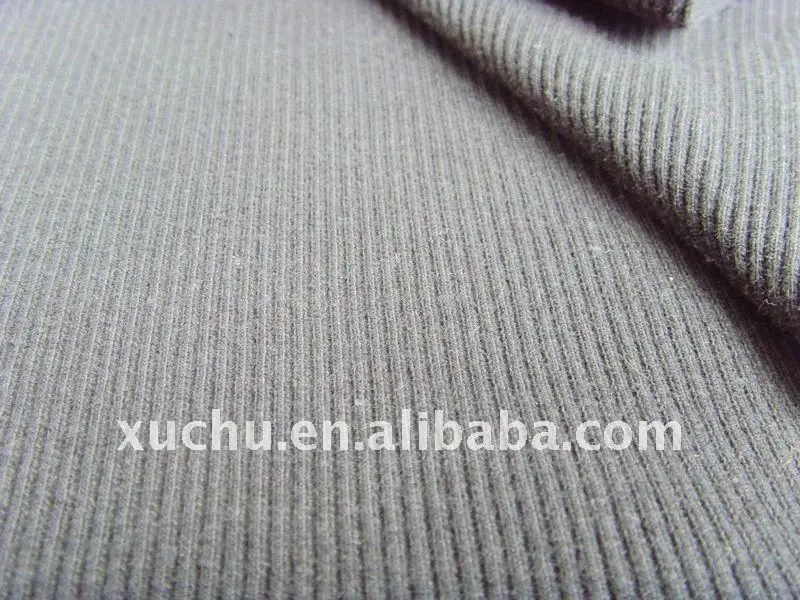 shirt fabric 2x2 rib cotton spandex knitted fabric