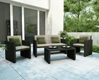 Outdoor balcony leisure modern small rattan sofa furniture set wicker sitting room chairs