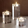 High Quality Crystal Cut Glass Candle Holder, Cheap Crystal Glass Flat Candle Holder