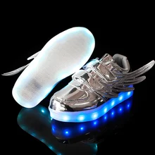 2017 fashion Chargeable Flash Night Luminous Sneakers Children Light Up Kids Led Shoes For Girls Boys