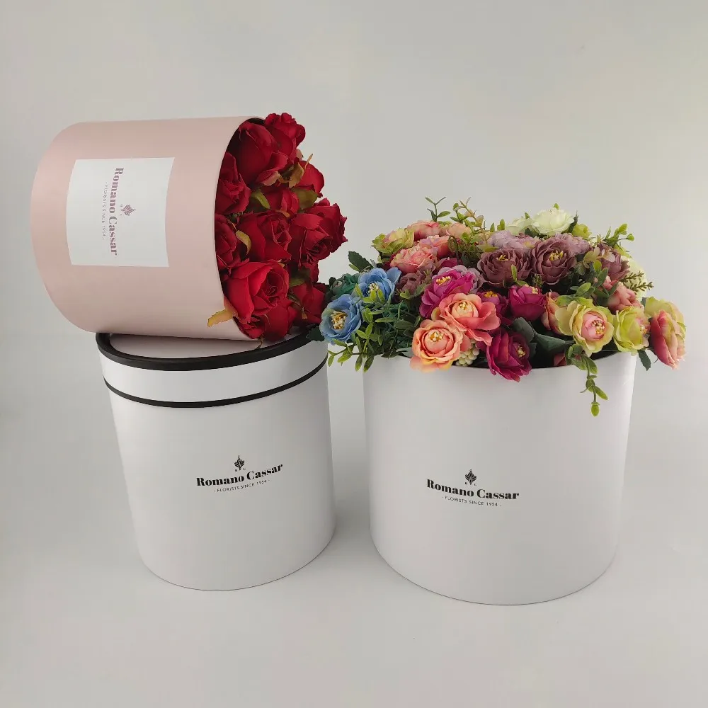 round paper box kraft tube packaging paper gift box for flower