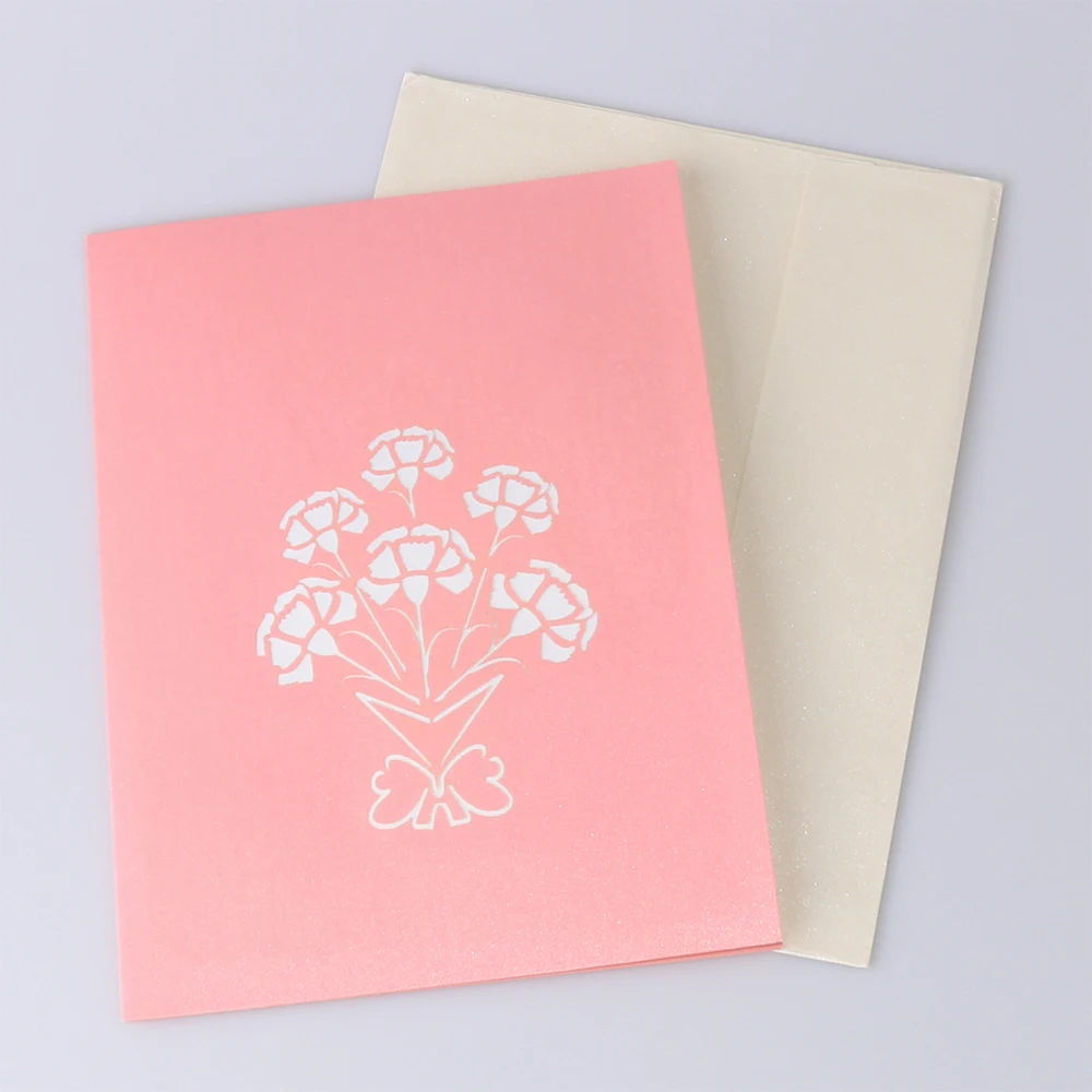 3d paper crafts flower wishing greeting pop up card for lovers