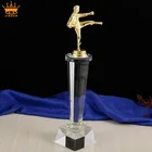 High-end K9 crystal souvenir award custom crystal trophy taekwondo figurines